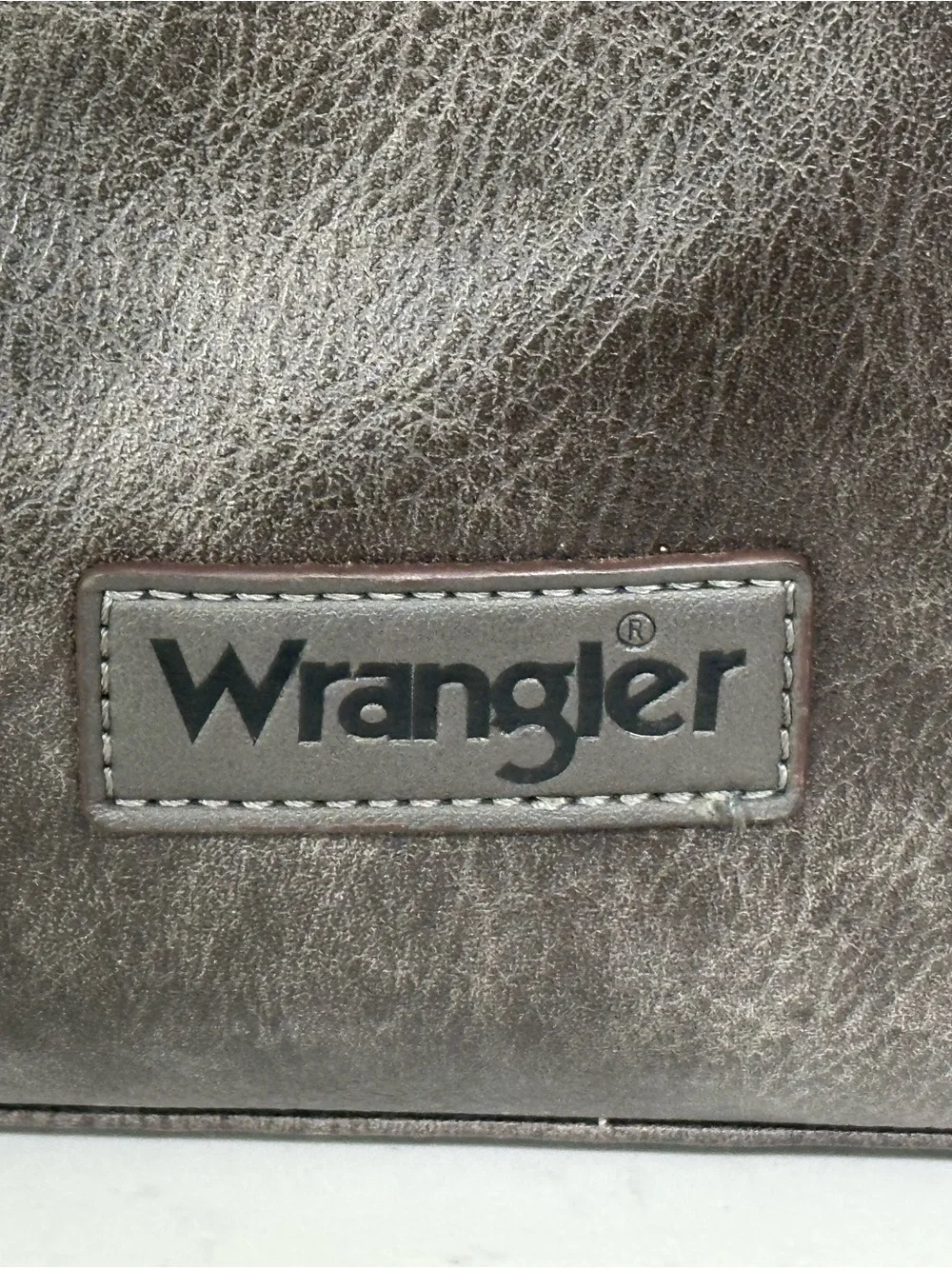 Wrangler Gray Faux Leather Shoulder Bag